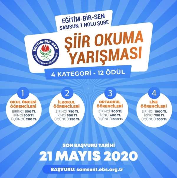 Samsun Eğitim-Bir-Sen'den şiir okuma yarışması
