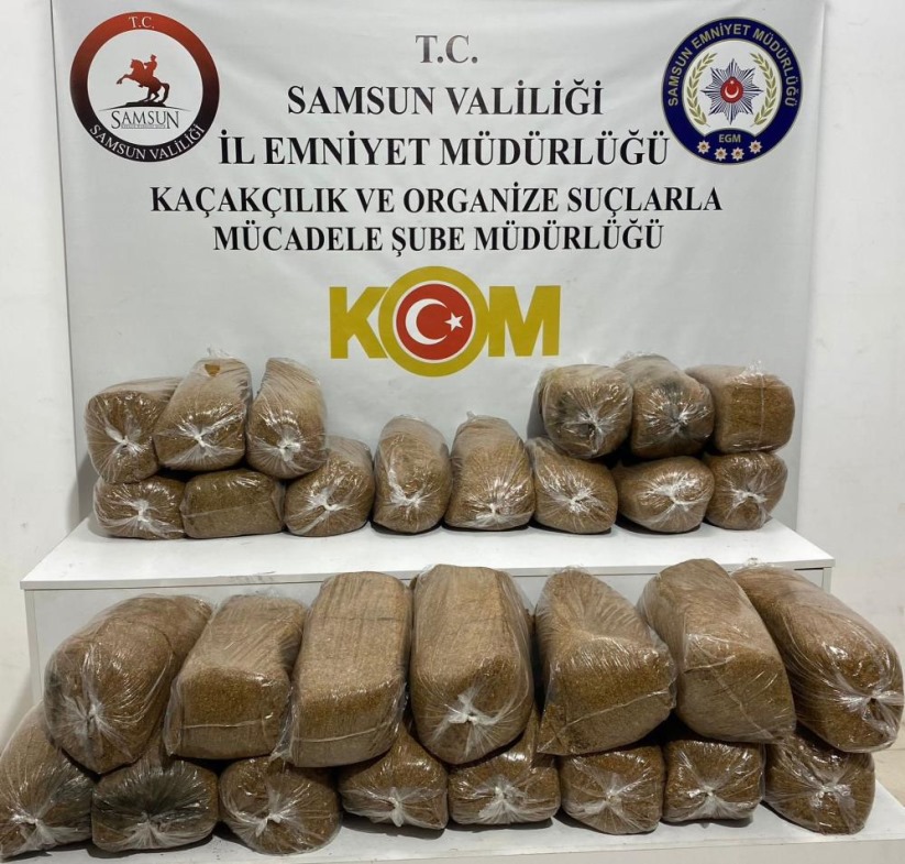Samsun'da 145 kilo kaçak tütün ele geçirildi