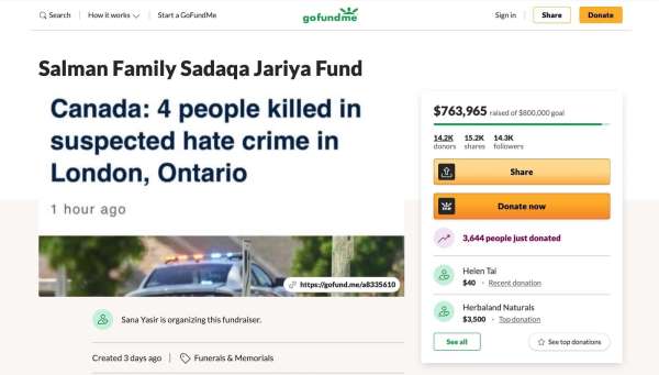 Kanada'da Müslüman aileye yönelik saldırıdan sağ kurtulan çocuğa yardım yağıyor