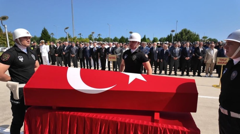 Samsun'da kalbine yenik düşen polis için tören