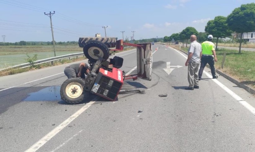 Samsun'da otomobilin çarptığı traktör sürücüsü yaralandı