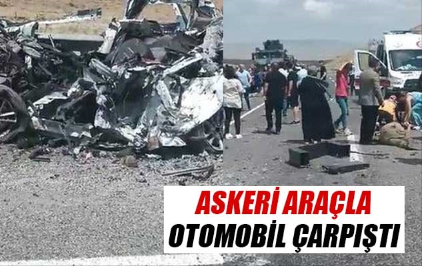 Askeri araçla otomobil çarpıştı