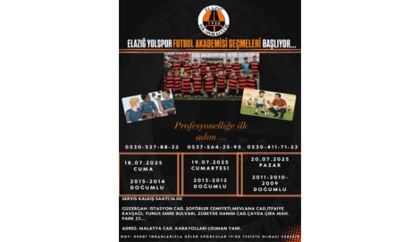 Elazığ Yolspor futbolcu seçmeleri yapacak