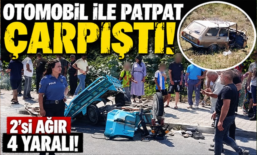 Otomobil ile patpat çarpıştı: 2'si ağır 4 yaralı