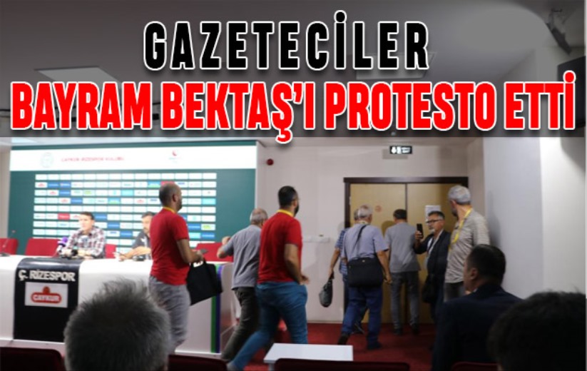 Gazeteciler Bayram Bektaş'ı protesto etti