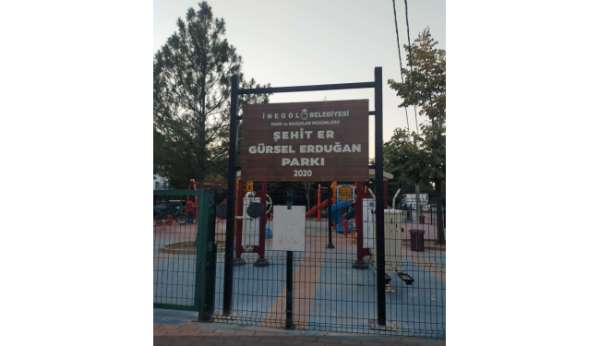 Alacalı şehittin isimi İnegöl'deki parkta yaşatılıyor