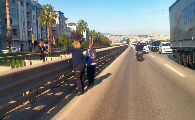 Samsun'da viyadükteki intihar girişimini zabıta önledi