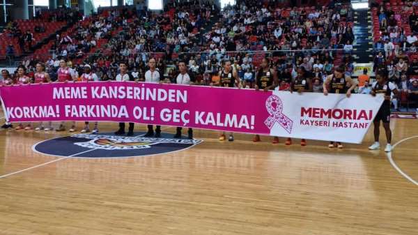 Kayseri Kadın Basketbol 'meme kanserine' dikkat çekti