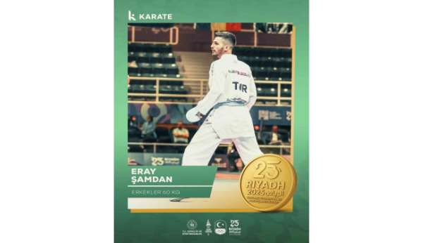 Milli karateci Eray Şamdan'dan altın madalya