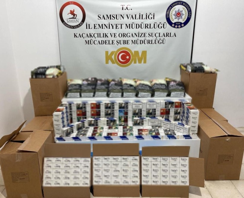 Samsun'da 50 bin adet makaron ve 100 kilo sahte bandrollü tütün ele geçirildi