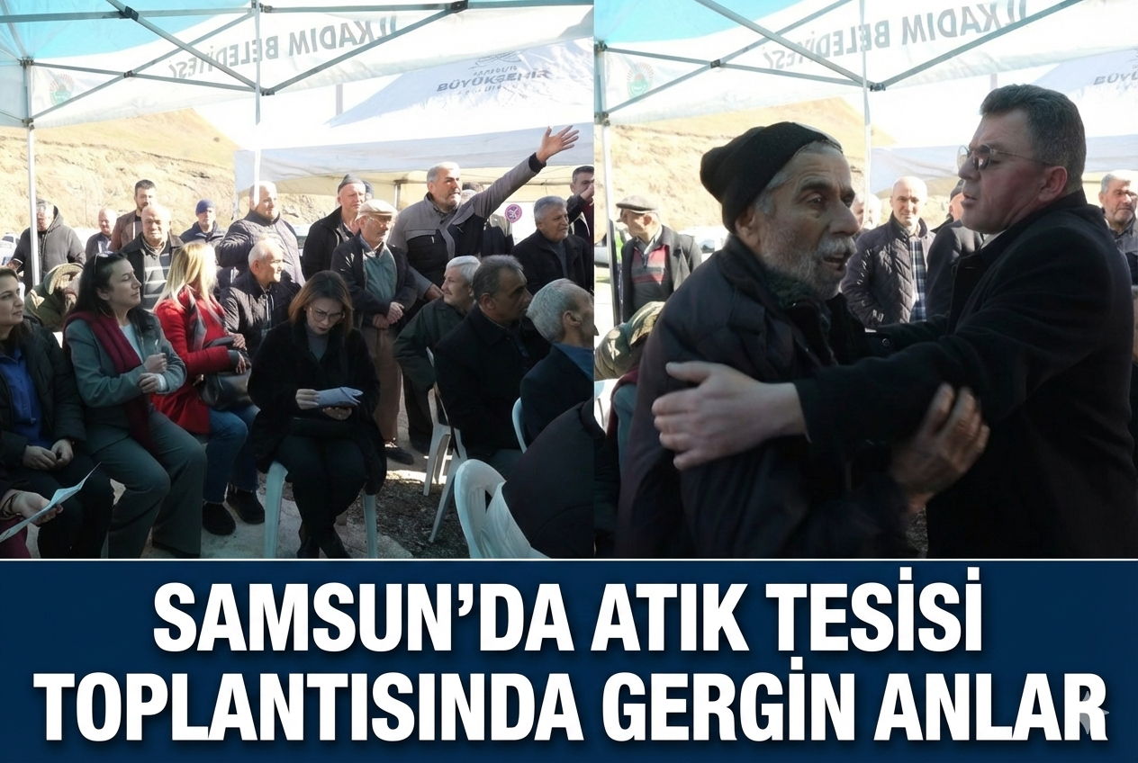 Samsun'da atık tesisi toplantısında gergin anlar
