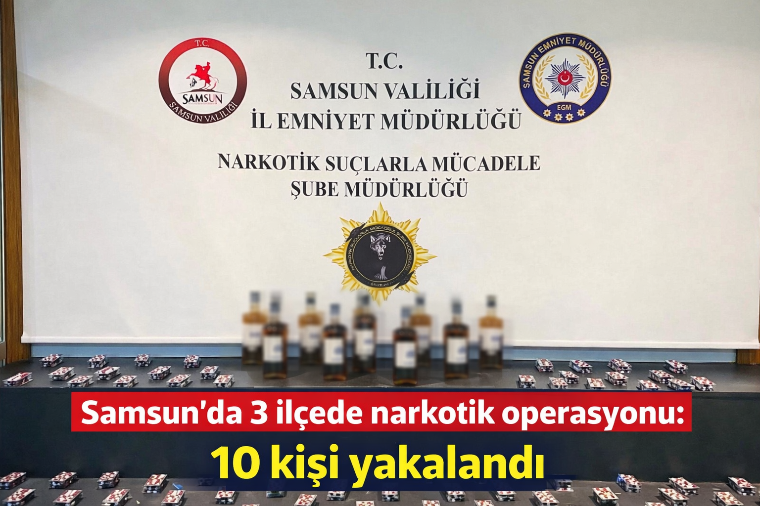 Samsun'da 3 ilçede narkotik operasyonu: 10 kişi yakalandı