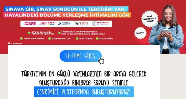 Türkiye'nin her yerinden online üniversite sınav simülasyonu imkânı