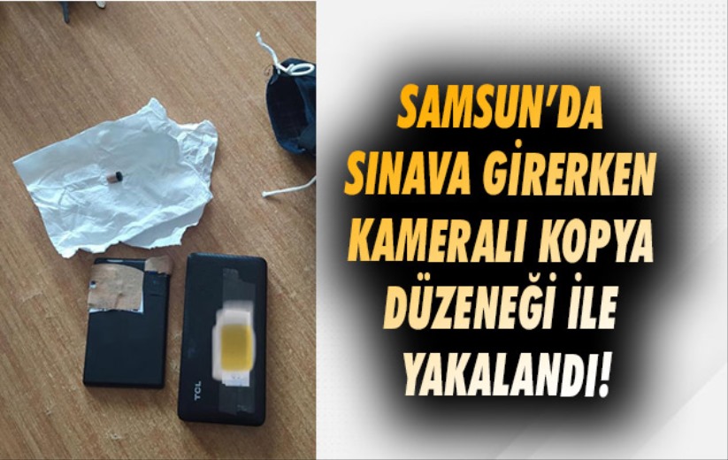 Ehliyet sınavına girerken kameralı kopya düzeneği ile yakalandı