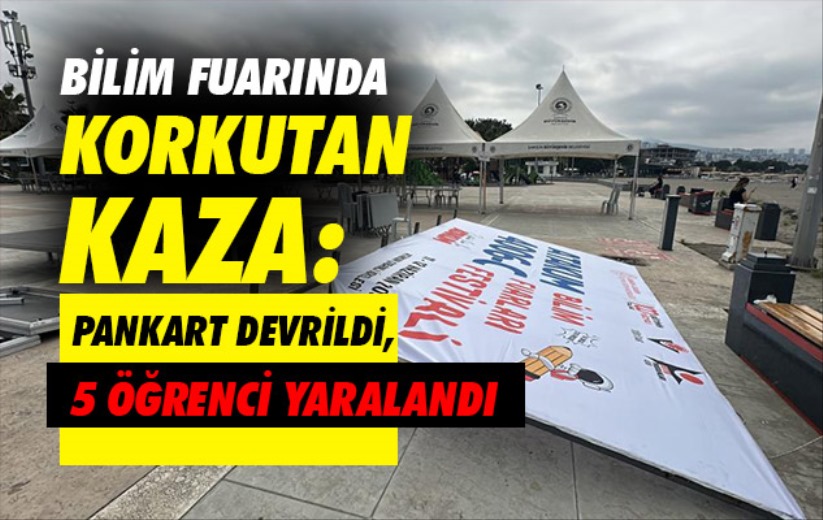 Samsun'da bilim fuarında korkutan kaza: Pankart devrildi, 5 öğrenci yaralandı