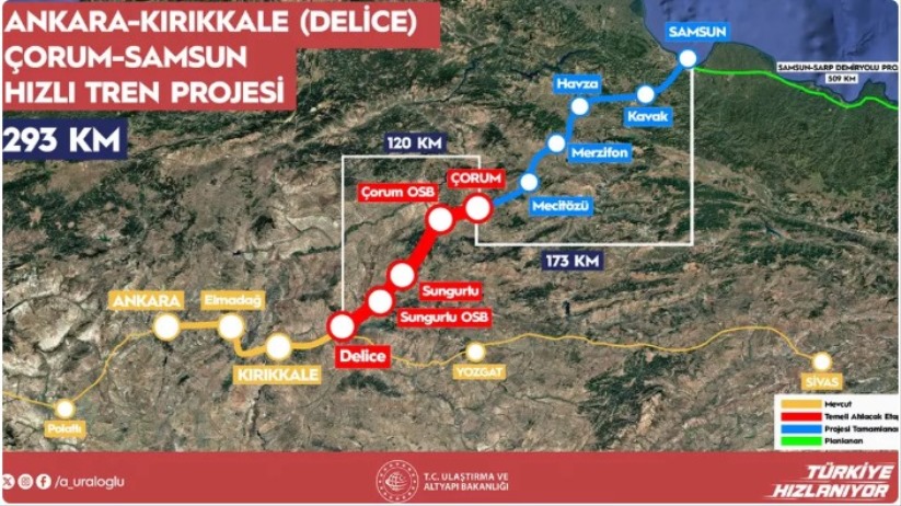 Ankara-Samsun Arası 2,5 saat olacak! Ankara ve Samsun'u yakınlaştıran projede yeni adım...