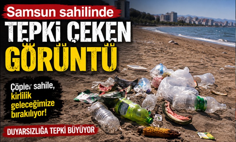 Samsun sahilinde tepki çeken görüntü