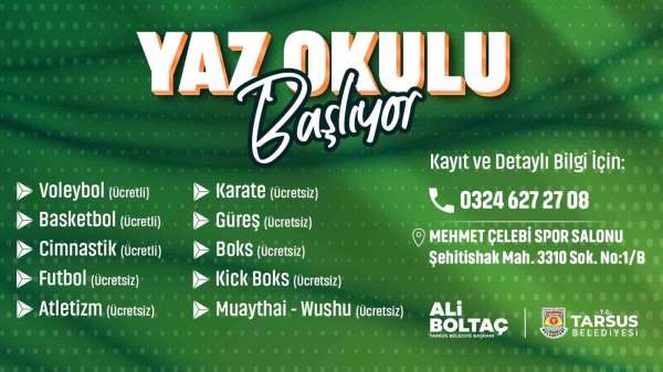 Tarsus'ta 'Yaz Okulu' kursları başladı