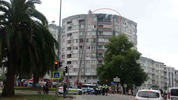 Samsun'da binanın 9. katında çıkan yangında 2 kişi dumandan etkilendi