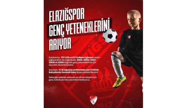 Elazığspor alt yapı seçmeleri yapacak