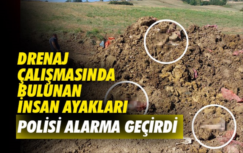 Samsun'da drenaj çalışmasında bulunan insan ayakları polisi alarma geçirdi