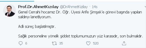 Kızılay, doktora saldırıyı kınadı