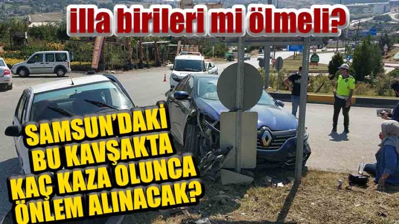 Samsun'da kavşakta kaza: 3 yaralı