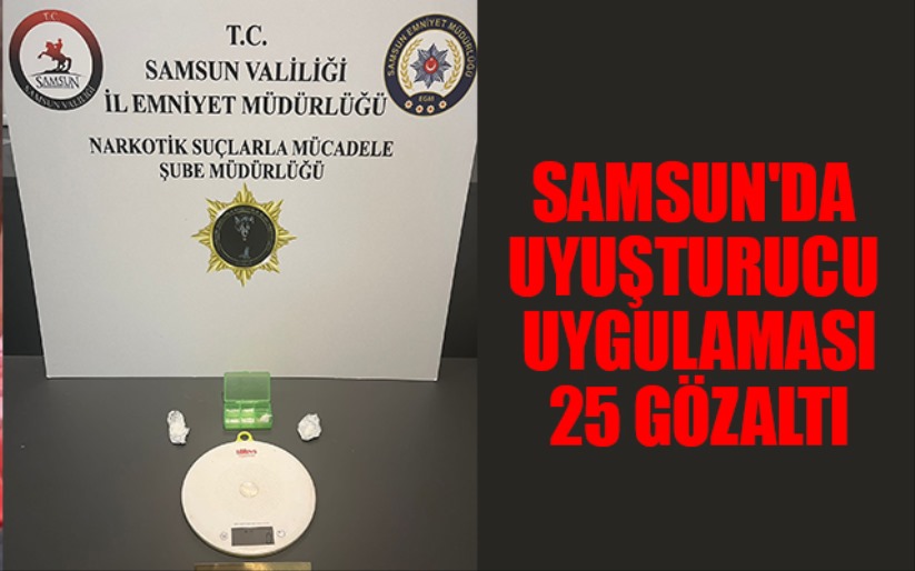 Samsun'da uyuşturucu uygulaması: 25 gözaltı