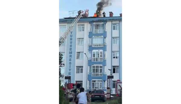 Ordu'da membran tadilatı sonrası çatı yangını