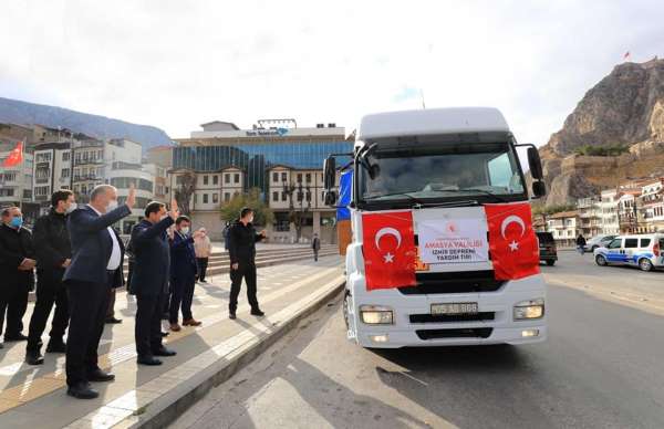 Amasya'dan İzmirli depremzedelere yardım tırı 