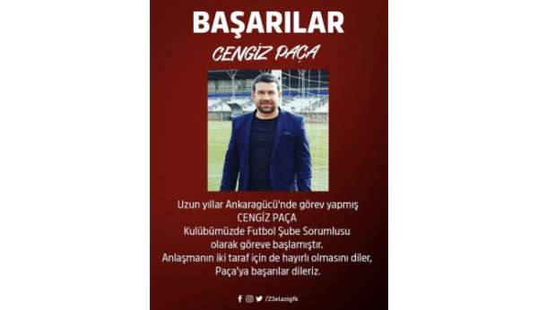 23 Elazığ FK'ya 1. Lig'den futbol şube sorumlusu