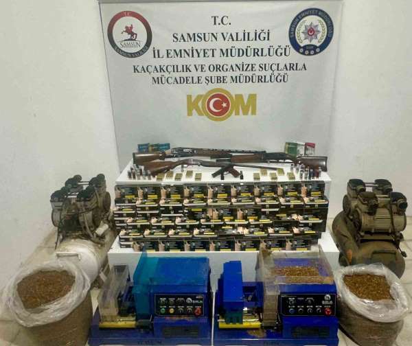 Samsun'da kaçak tütün mamülleri ve silah operasyonu: 1 gözaltı