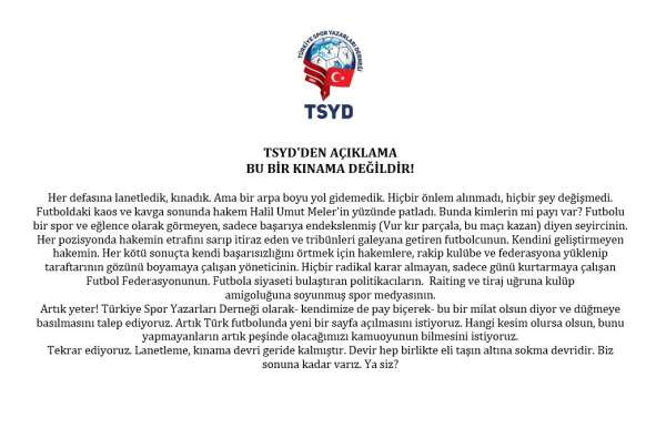 TSYD, Halil Umut Meler'e yapılan saldırıyı kınadı