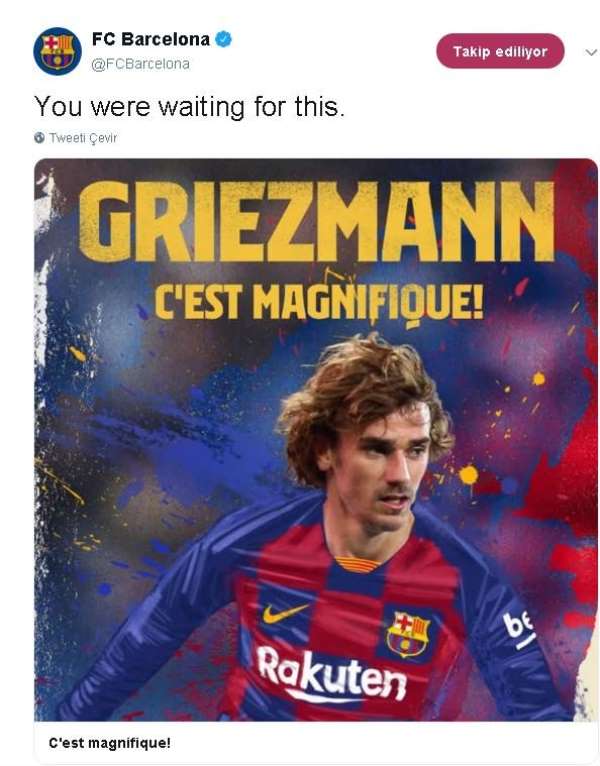 Barcelona, Griezmann'ı kadrosuna kattı