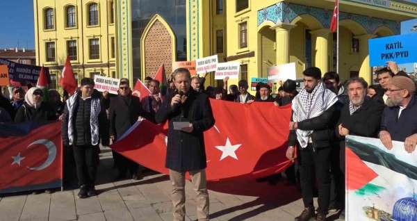 Kütahya'da terör örgütü PKK, İsrail ve ABD protesto edildi