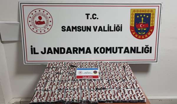 Samsun'da jandarma 2 bin 872 adet sentetik ecza ele geçirdi