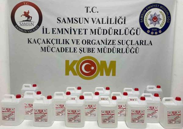 Samsun'da 80 litre kaçak etil alkol ele geçirildi