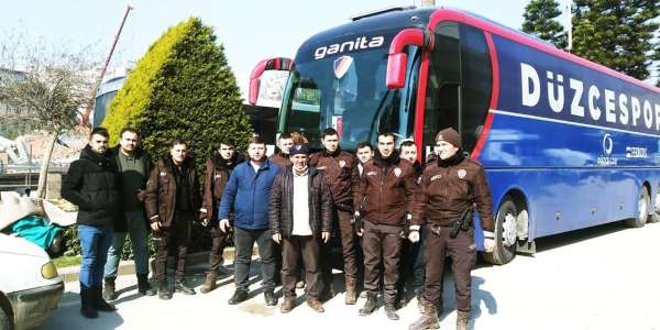 Hatay'daki polisler Düzcespor otobüsünde kalacak