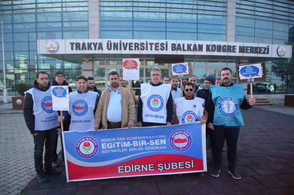 Edirne'de üniversitede yer değişikliği hakkı için eylem yaptılar