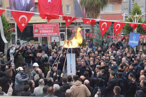 Türkeli'de ilk doğalgaz yakıldı