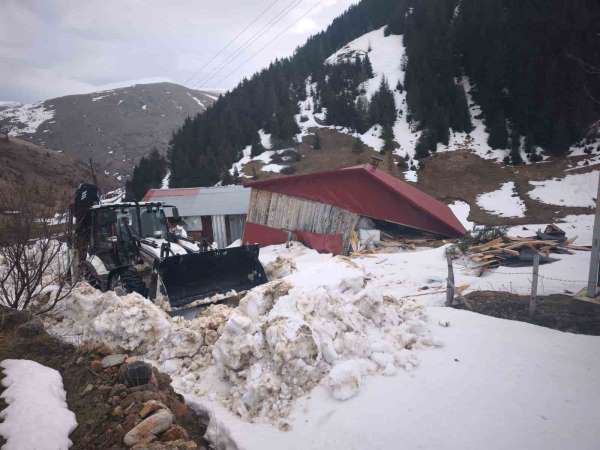 Ordu'da çığ düşmesi sonucu ahşap ev zarar gördü
