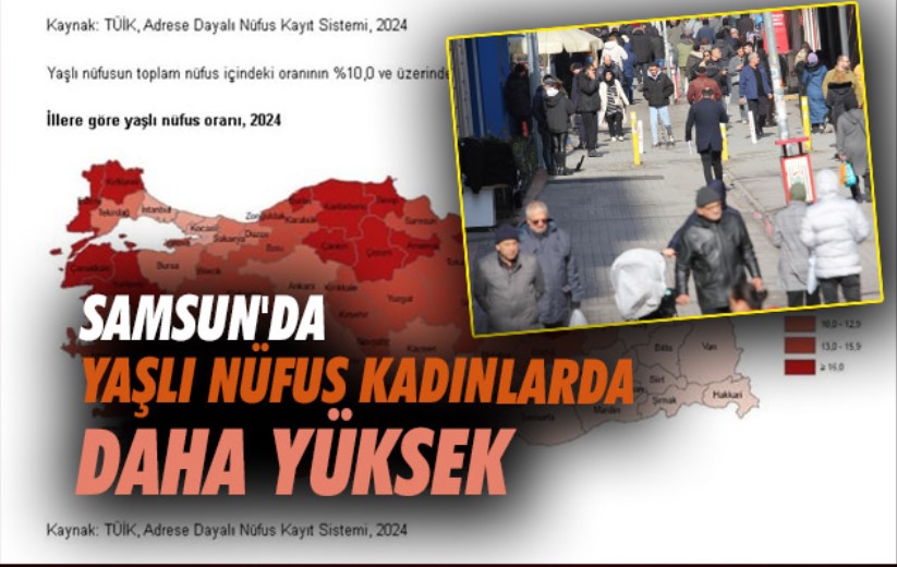 Samsun'da yaşlı nüfus kadınlarda daha yüksek