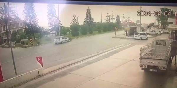 Alanya'da bir kişinin öldüğü trafik kazası güvenlik kamerasında