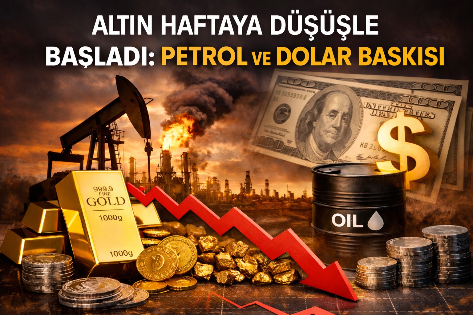 ALTIN HAFTAYA DÜŞÜŞLE BAŞLADI: PETROL VE DOLAR BASKISI