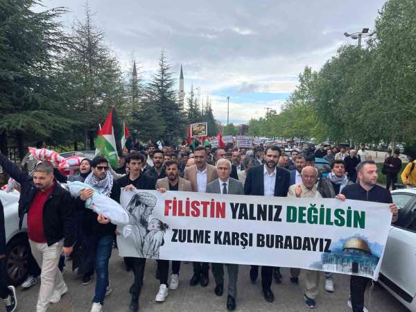 Eskişehir Osmangazi Üniversitesinde Filistin'e destek yürüyüşü gerçekleştirildi