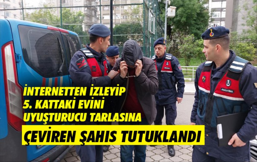 Samsun'da internetten izleyip 5 kattaki evini uyuşturucu tarlasına çeviren şahıs tutuklandı
