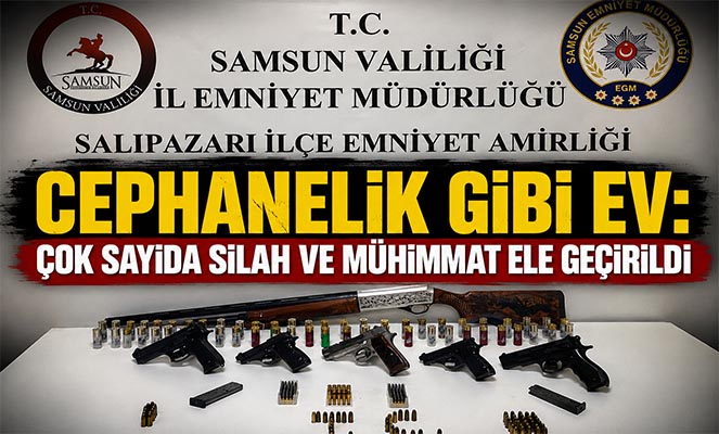 Cephanelik gibi ev: Çok sayıda silah ve mühimmat ele geçirildi