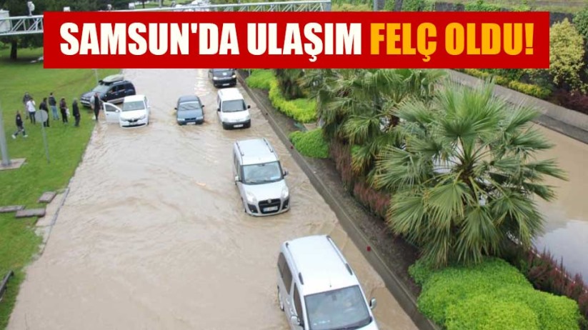 Samsun'da sel felaketi benzinliğin dolabını sürükledi