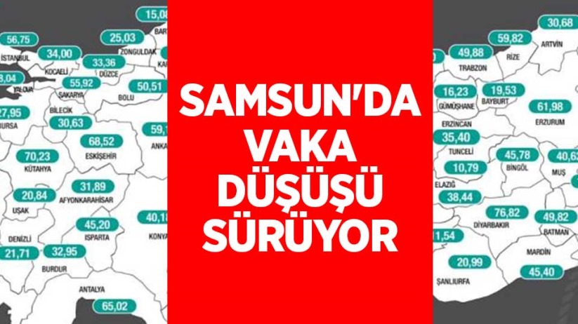 Samsun'da vaka düşüşü sürüyor