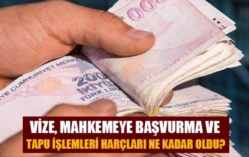 Vize, mahkemeye başvurma ve tapu işlemleri harçları ne kadar oldu?